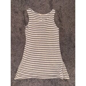 Olivia Rae Grey and White Striped Tank Top